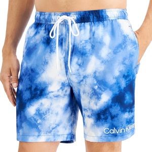 CALVIN KLEIN Men's Tie-Dye Volley Shorts Sz S